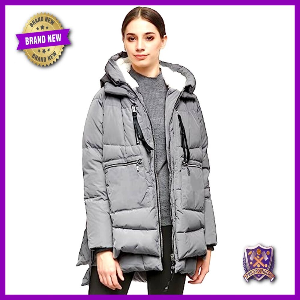 Thickened Down Jacket Oversized Chic Warm Winter Coat Fleece Hood Pockets - Picture 3 of 7